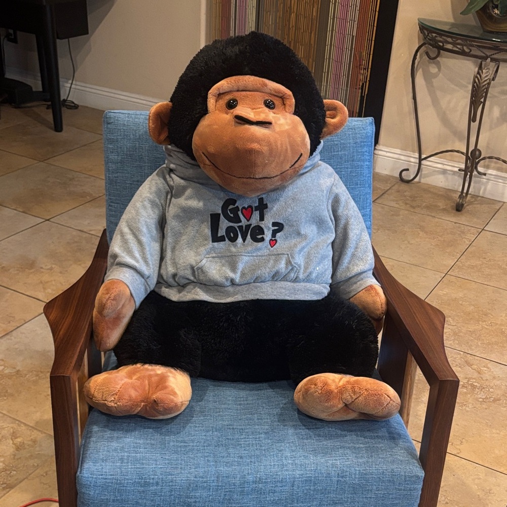 Dan Dee Plush Monkey with 'Got Love?' Hoodie - Large Soft Toy 35 inches tall,